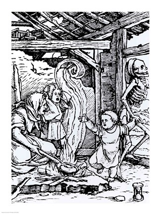 Framed Death Taking a Child Print