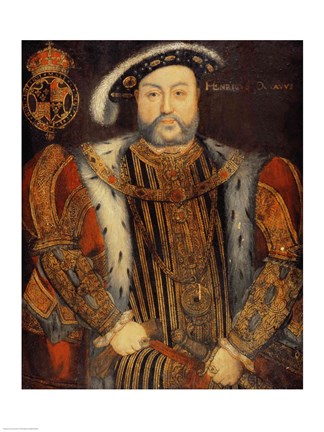 Framed Portrait of Henry VIII B Print