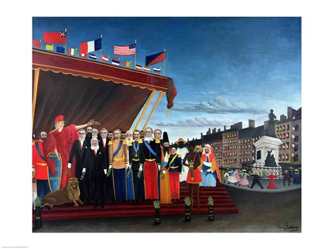 Framed Representatives of the Forces greeting the Republic as a Sign of Peace, 1907 Print