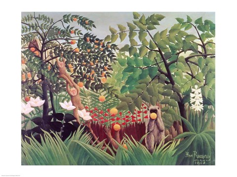 Framed Exotic Landscape, 1910 Print