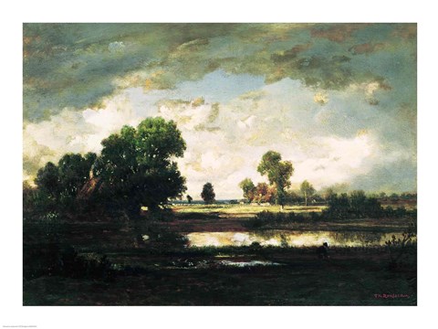 Framed Pool with a Stormy Sky Print