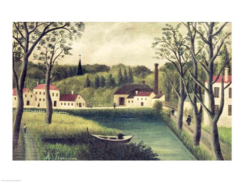 Framed Landscape with a Fisherman Print