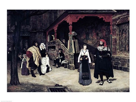 Framed Meeting of Faust and Marguerite, 1860 Print