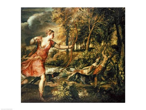 Framed Death of Actaeon Print