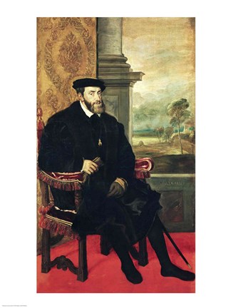 Framed Seated Portrait of Emperor Charles V Print
