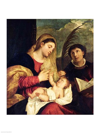 Framed Madonna and Child with SS. Stephen, Jerome and Maurice Print