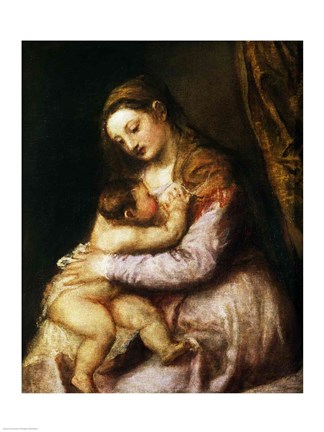 Framed Virgin and Child Print