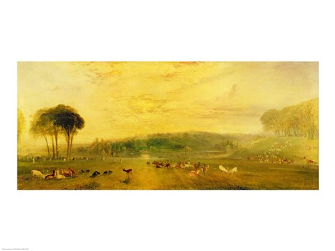 Framed Lake, Petworth: Sunset, Fighting Bucks Print