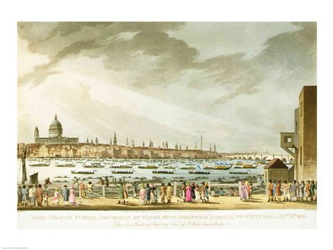 Framed Lord Nelson's funeral procession Print