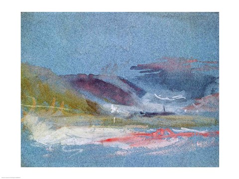 Framed River bank, c.1830 Print