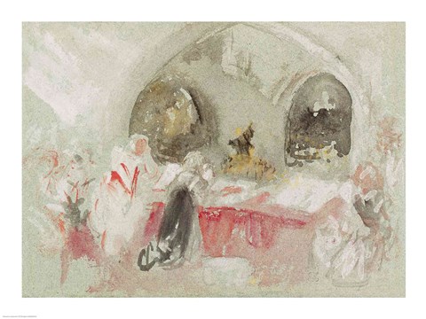 Framed Service in the chapel at Petworth, 1830 Print