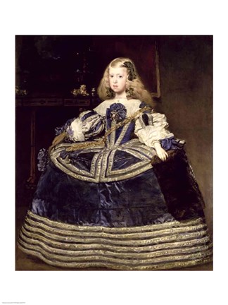 Framed Infanta Margarita in Blue, 1659 Print