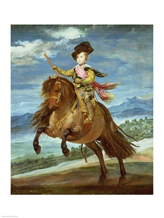 Framed Prince Balthasar Carlos on horseback Print