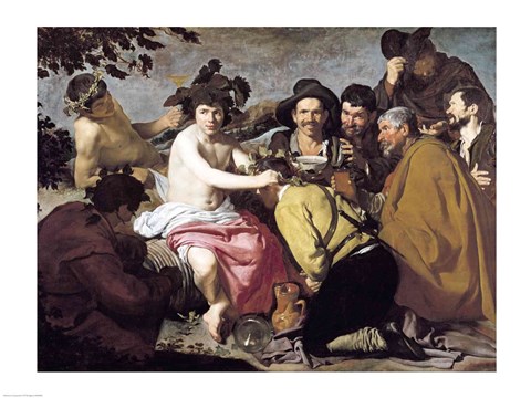 Framed Triumph of Bacchus, 1628 Print