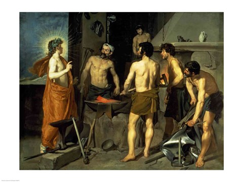 Framed Forge of Vulcan, 1630 Print