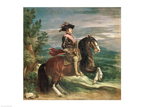 Framed Equestrian Portrait of Philip IV Print