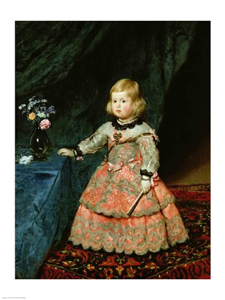 Framed Infanta Margarita Teresa of Spain in a Red Dress, 1653 Print