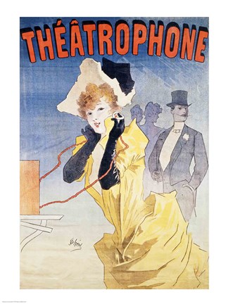 Framed Poster Advertising the &#39;Theatrophone&#39; Print