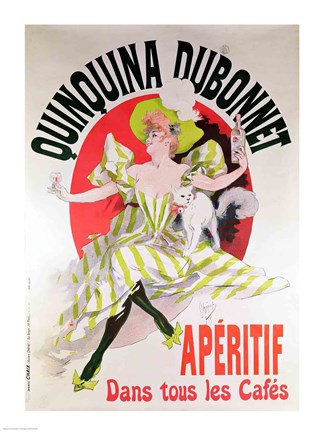 Framed Poster advertising &#39;Quinquina Dubonnet&#39; aperitif, 1895 Print