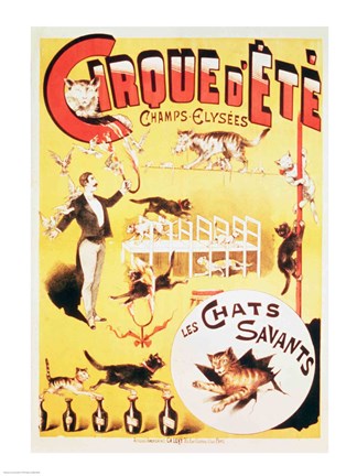 Framed Poster advertising the Cirque d'Ete in the Champs Elysees Print