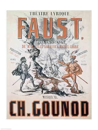 Framed Poster advertising &#39;Faust&#39;, Opera Print