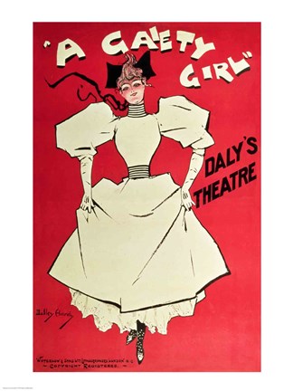 Framed Poster advertising 'A Gaiety Girl' at the Daly's Theatre, Great Britain Print