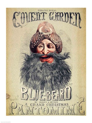 Framed Poster for a Christmas pantomime of 'Blue Beard' Print