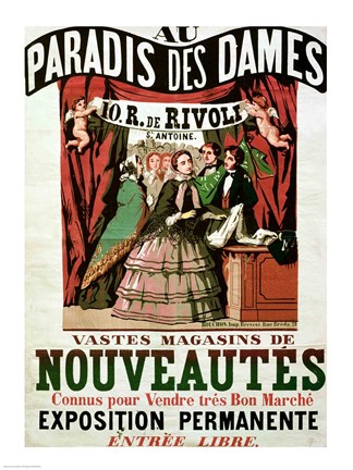 Framed Poster advertising &#39;Au Paradis des Dames&#39; Print