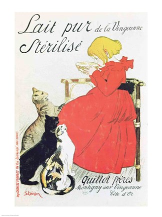 Framed &#39;Pure Sterilised Milk from La Vingeanne&#39; Print