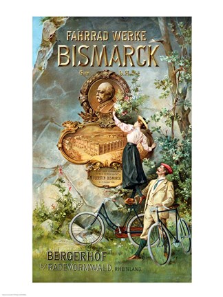 Framed Poster advertising the Fahrrad Werke Print