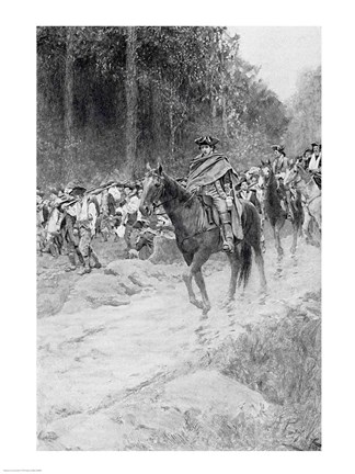 Framed Washington&#39;s Retreat from Great Meadows Print