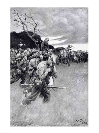 Framed &#39;His army broke up and followed him, weeping and sobbing&#39; Print