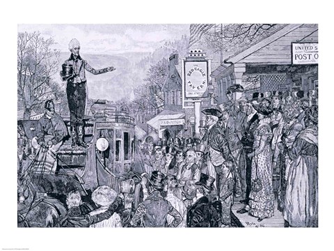 Framed &#39;General Jackson, president-elect, on his way to Washington&#39; Print