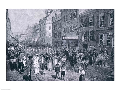 Framed Carnival at Philadelphia, illustration from &#39;The Battle of Monmouth Court House&#39; Print