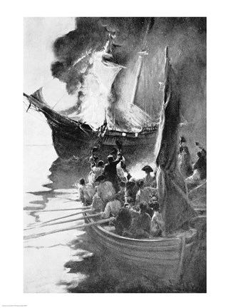 Framed Burning of the &#39;Gaspee&#39; Print