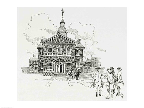 Framed Carpenter&#39;s Hall, Philadelphia, where the First and Second Continental Congresses held their sessions Print