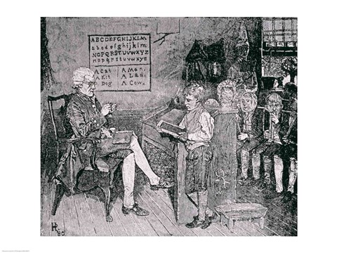 Framed Old-Time School in Pennsylvania Print