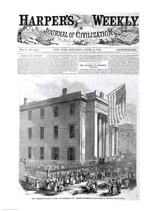 Framed Abraham Lincoln School for Freedmen Print