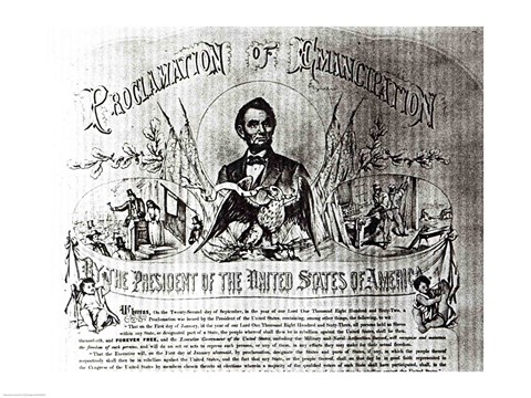 Framed Proclamation of Emancipation by Abraham Lincoln, 22nd September 1862 Print