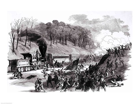 Framed General Schenck with Four Companies of the First Ohio Regiment Print