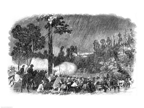 Framed Battle at Corrack&#39;s Ford, Between the Troops of General McClellan&#39;s Command Print
