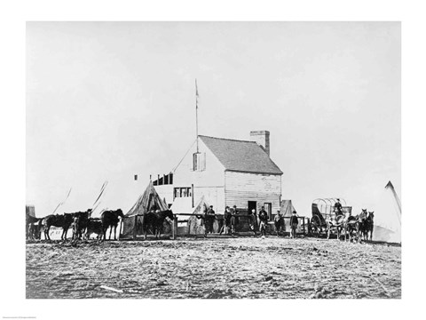 Framed Headquarters of Sanitary Commission, Brandy Station, Virginia, 1863 Print