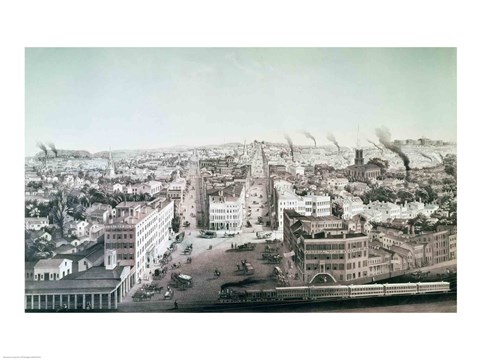 Framed View of Utica City, New York State Print