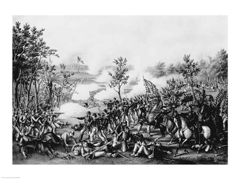 Framed Death of General James B. Mcpherson at The Battle of Atlanta Print