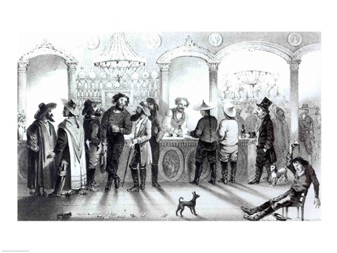 Framed Bar of a Gambling Saloon Print