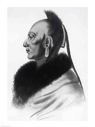 Framed Le Soldat du Chene, an Osage Chief Print