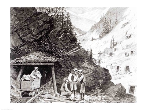 Framed Gold and Silver Mining, Colorado Print