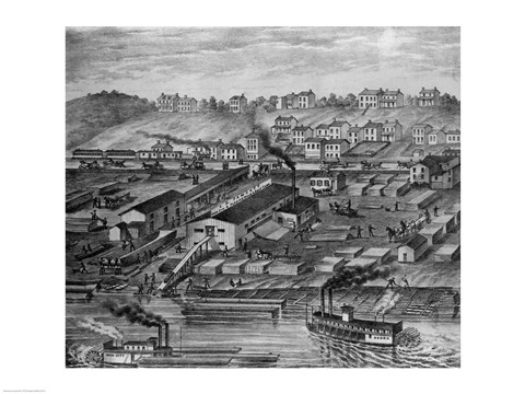 Framed Soho Saw and Planing Mills and Barge Yards Print