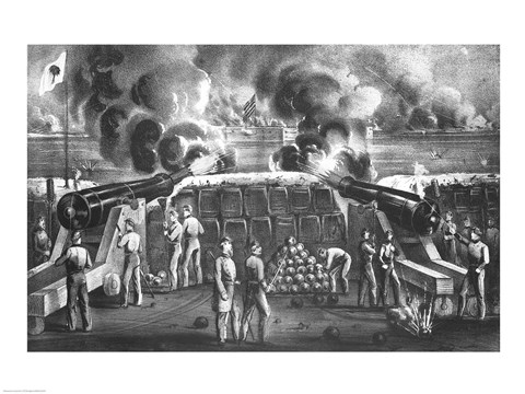 Framed Bombardment of Fort Sumter Print