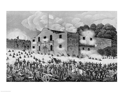 Framed Siege of the Alamo Print